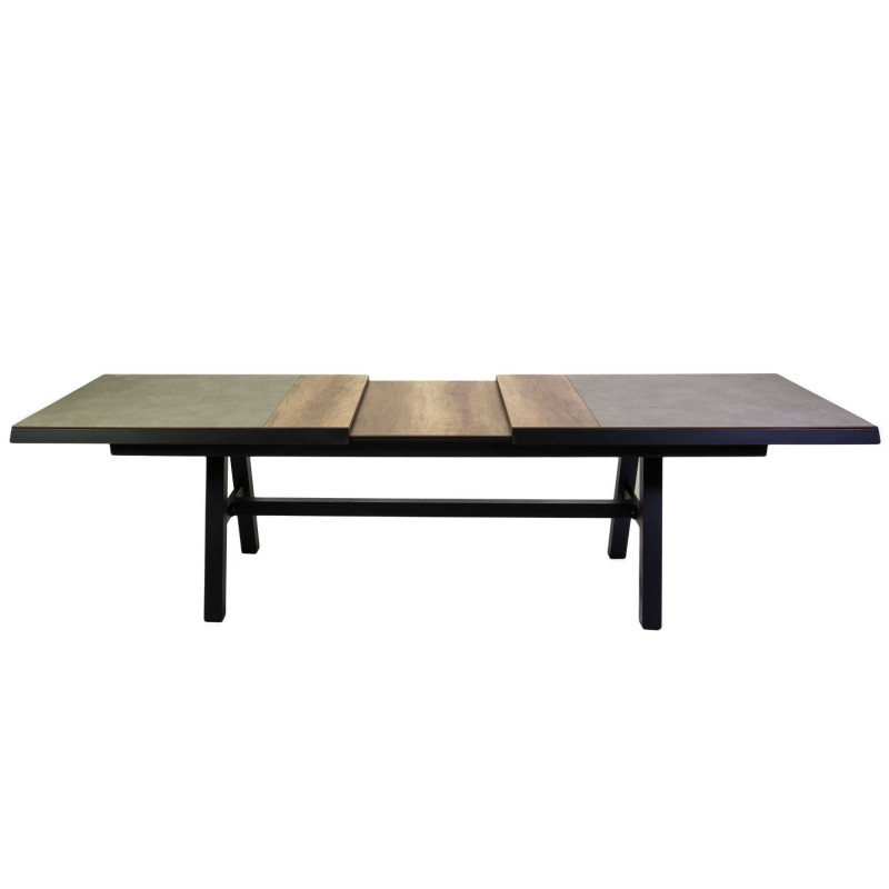 Tavolo alluminio Riverside allungabile antracite HPL 243-303x102