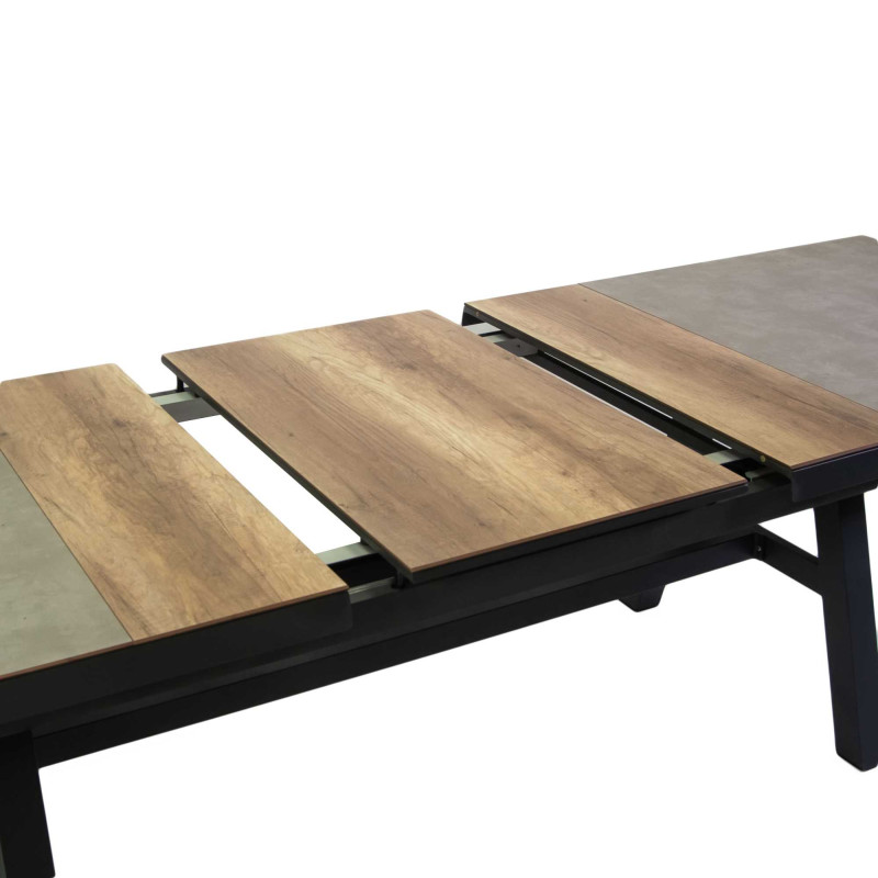 Tavolo alluminio Riverside allungabile antracite HPL 243-303x102