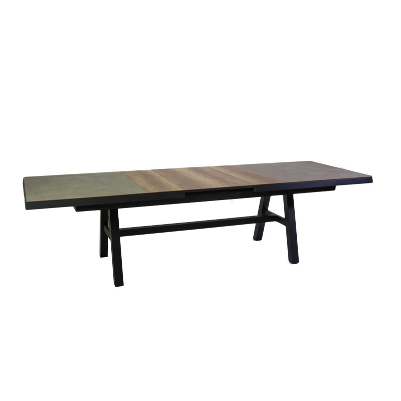 Tavolo alluminio Riverside allungabile antracite HPL 243-303x102