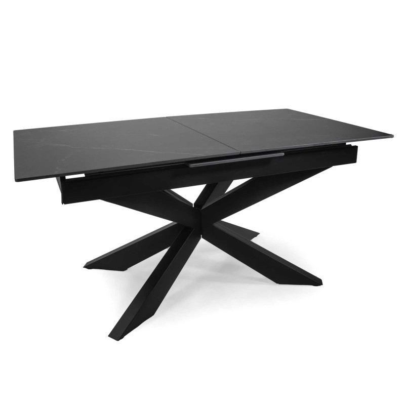 Tavolo Pepper allungabile antracite top pietra 160-200x90x76 cm