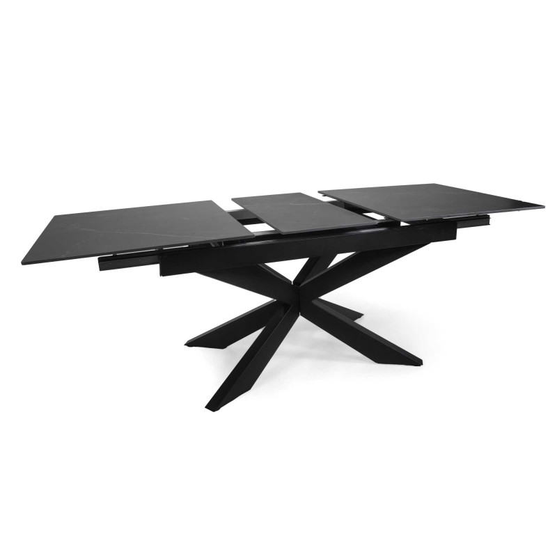 Tavolo Pepper allungabile antracite top pietra 160-200x90x76 cm