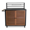 Mobiletto alluminio Idaho antracite 2 ante teak 114x57,5x120 cm