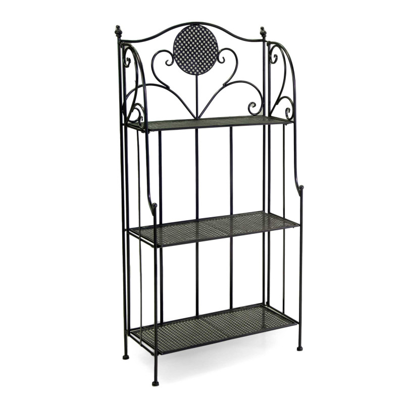 Scaffale metallo Leila 3 ripiani antracite 58x28xH120 cm moderno