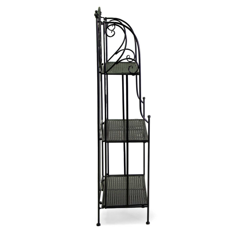 Scaffale metallo Leila 3 ripiani antracite 58x28xH120 cm moderno