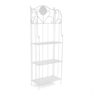Scaffale metallo Leila 4 ripiani bianco 58x28x160 cm robusto
