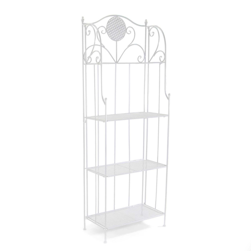 Scaffale metallo Leila 4 ripiani bianco 58x28x160 cm robusto