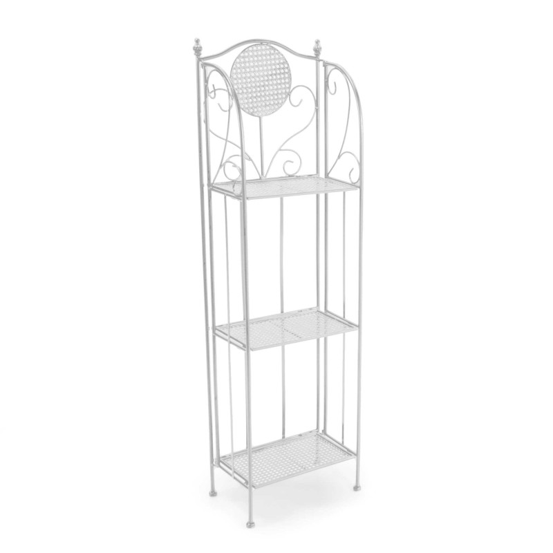 Scaffale metallo Leila 3 ripiani bianco 35x25xH118 cm moderno