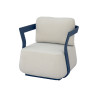 Salotto Monaco Alluminio Blu Cuscini Alti Bianchi Moia