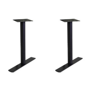 Base tavolo acciaio nero doppia 65x10 H72 cm piedini regolabili