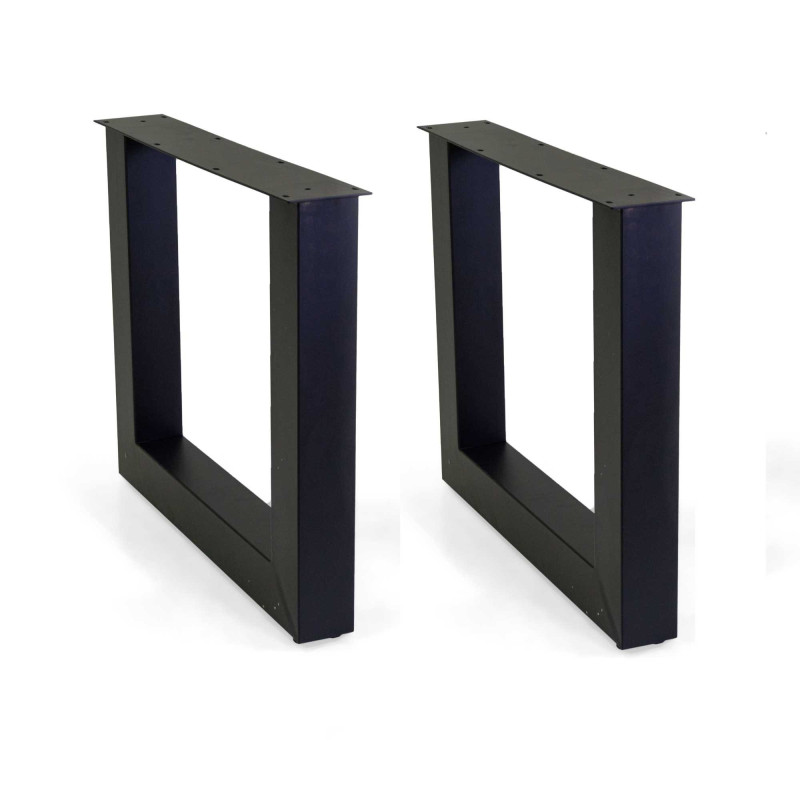 Base tavolo acciaio doppia nero 80x10h72 cm robusta e stabile