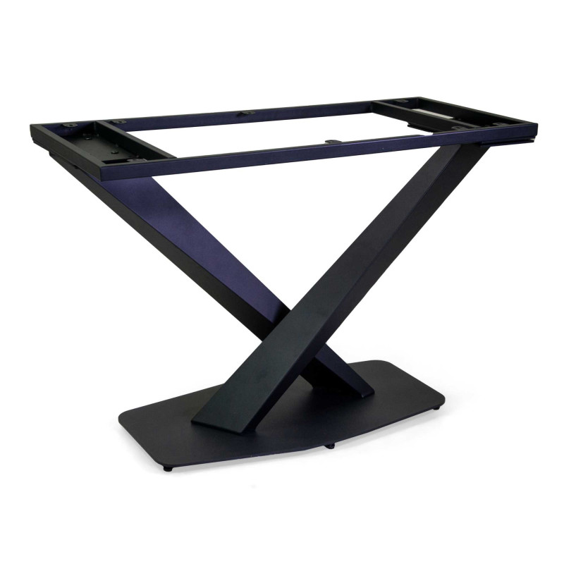 Base tavolo acciaio incrocio nero 45x80 H72 cm robusta moderna