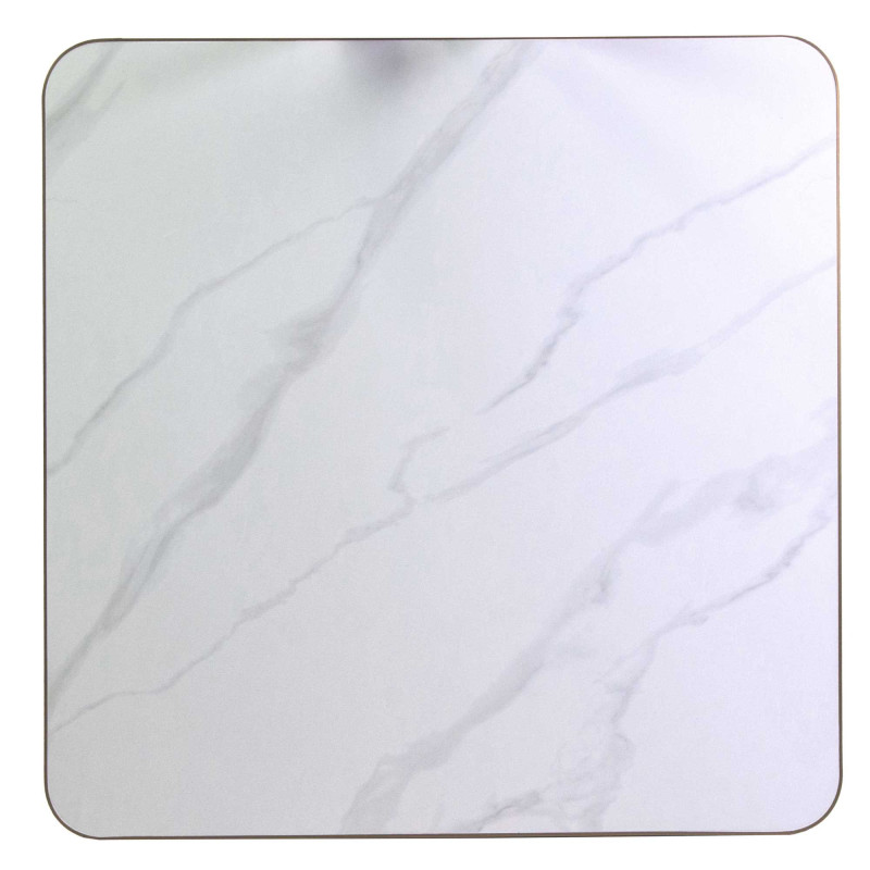 Top tavolo pietra sinterizzata marmo bianco oro 70x70 elegante