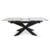 Tavolo metallo Pepper allungabile top bianco pietra 160-200x90x76 cm