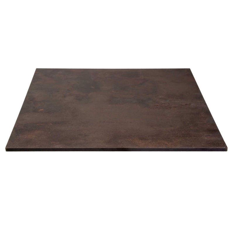 Top tavolo HPL corten quadro 69x69 cm resistente e moderno