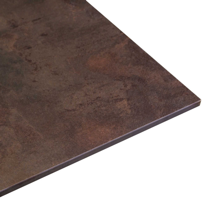 Top tavolo HPL corten quadro 69x69 cm resistente e moderno