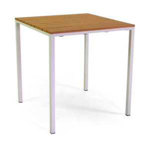 Tavolo metallo Loki bianco top polywood 80x80x74 cm giardino
