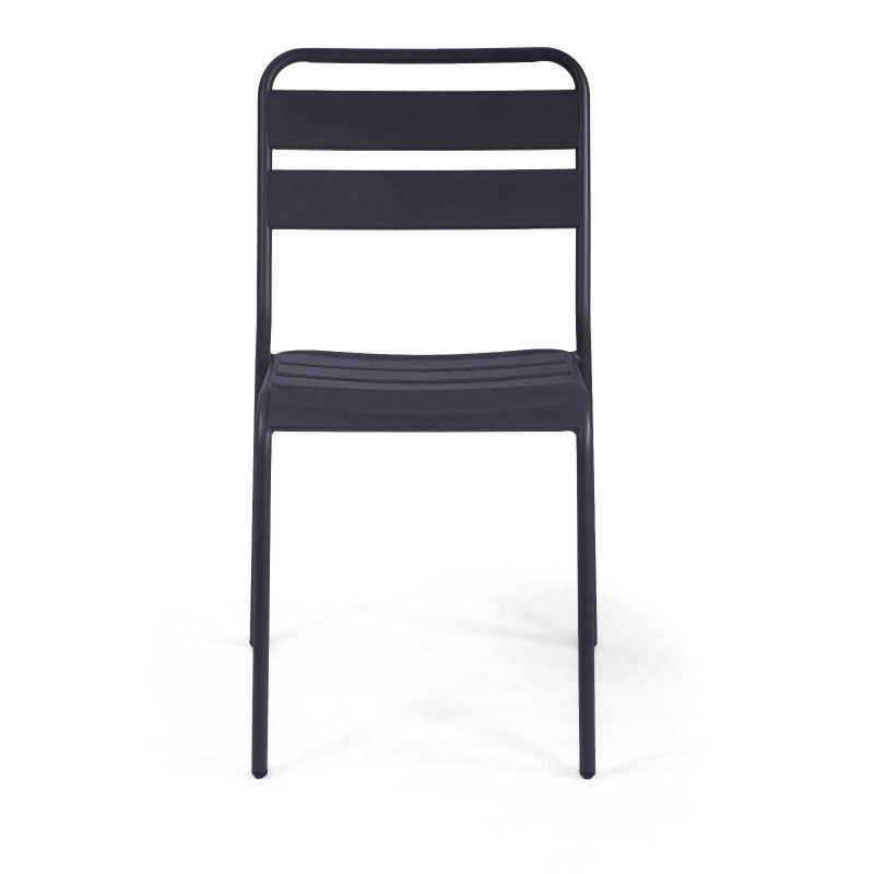Sedia metallo doghe Rovigo Mini antracite 47x52x81 cm esterno