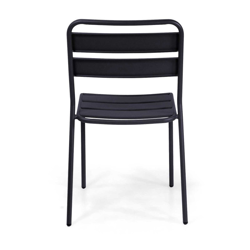 Sedia metallo doghe Rovigo Mini antracite 47x52x81 cm esterno