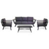 Salotto alluminio New Riverside antracite 3 posti bracciolo HPL