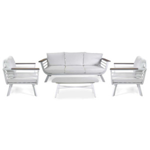 Salotto alluminio New Riverside bianco 3 posti bracciolo HPL