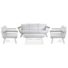 Salotto alluminio New Riverside bianco 3 posti bracciolo HPL