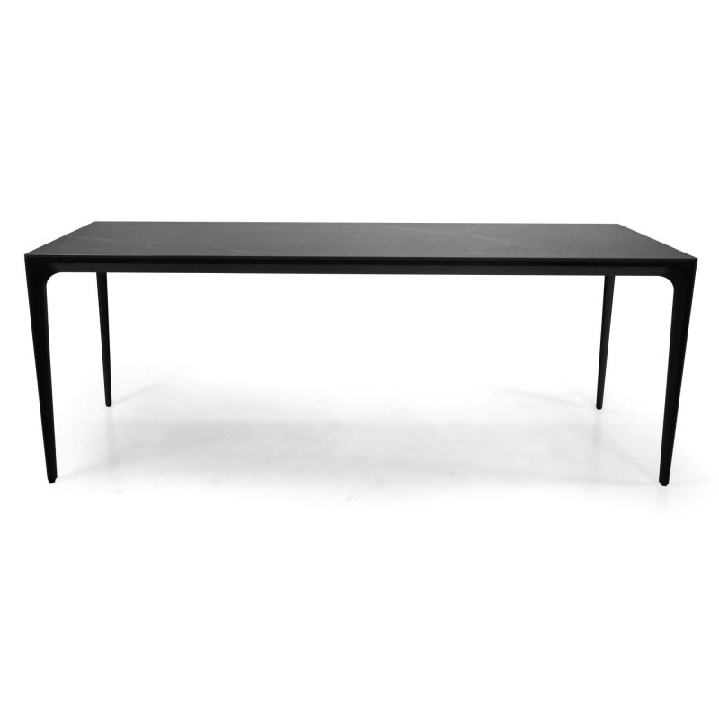 Tavolo alluminio Bakersfield 200x80 cm top pietra antracite
