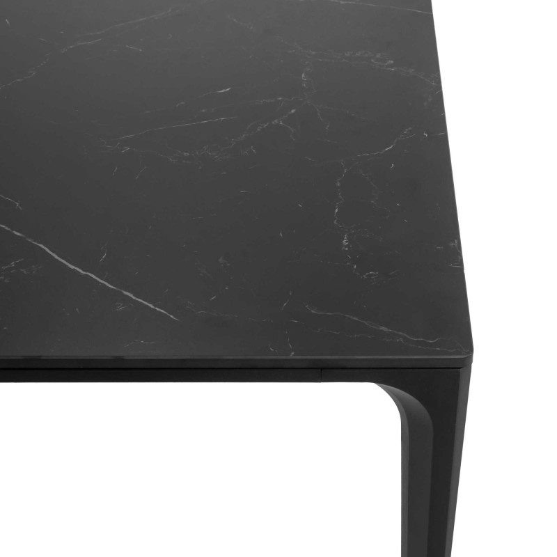Tavolo alluminio Bakersfield 200x80 cm top pietra antracite