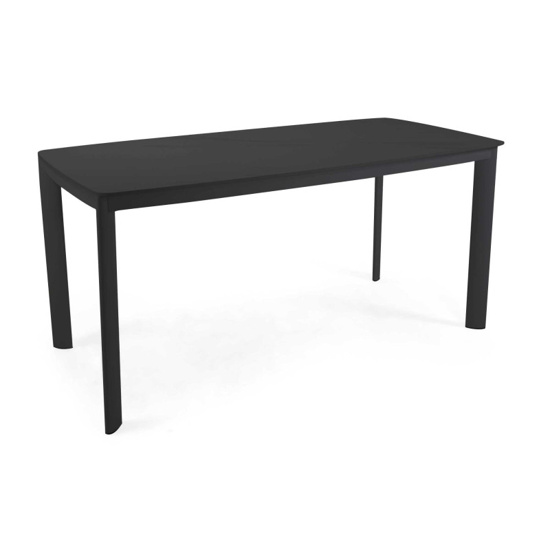 Tavolo alluminio Bakersfield top pietra antracite 160x80 cm