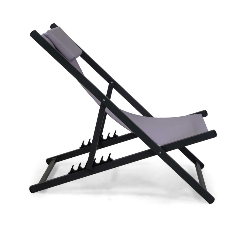 Sdraio alluminio e textilene Sullivan antracite 96x58,5h96 cm