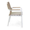 Poltrona alluminio Dean bianco corda e cuscino beige 56x62xH85 cm