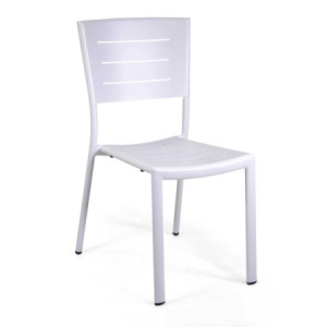 Sedia alluminio Delta bianco cm 45x59,5h44/85