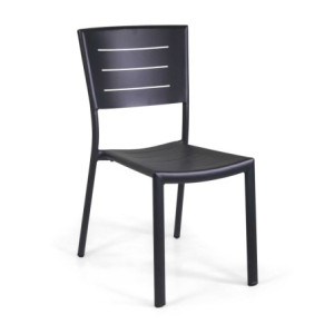 Sedia alluminio Delta antracite cm 45x59,5h44/85