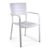 Poltrona alluminio Delta bianco 55,5x59,5xH44/63/85 cm moderna