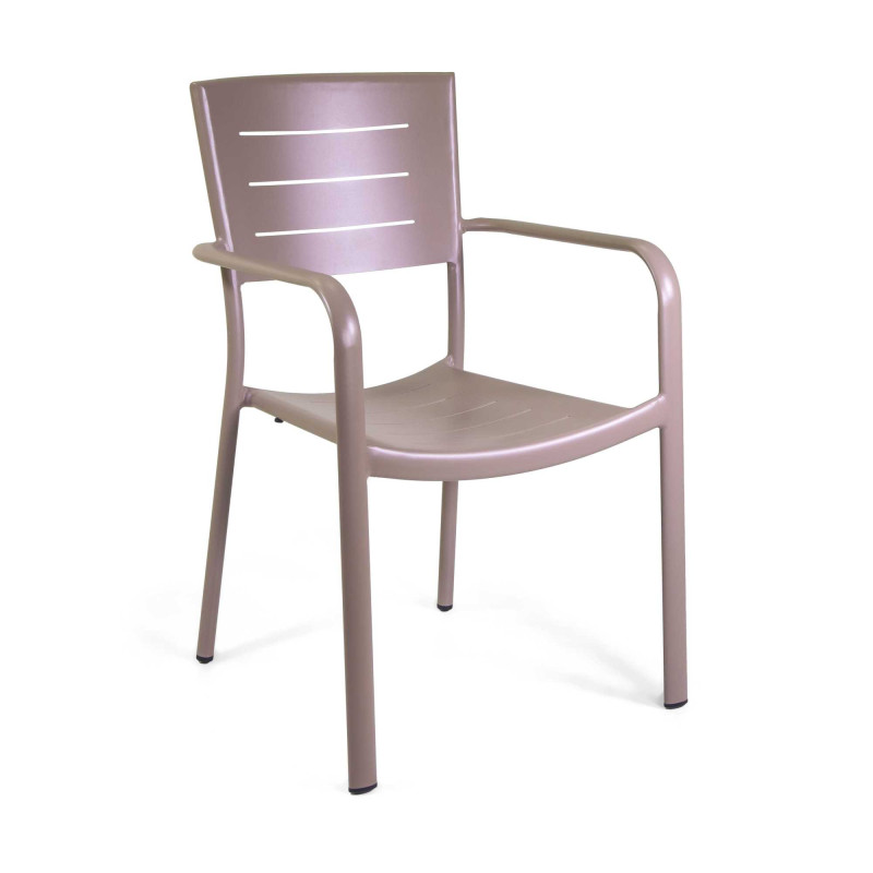 Poltrona alluminio Delta tortora 55,5x59,5xH44/63/85 cm moderna