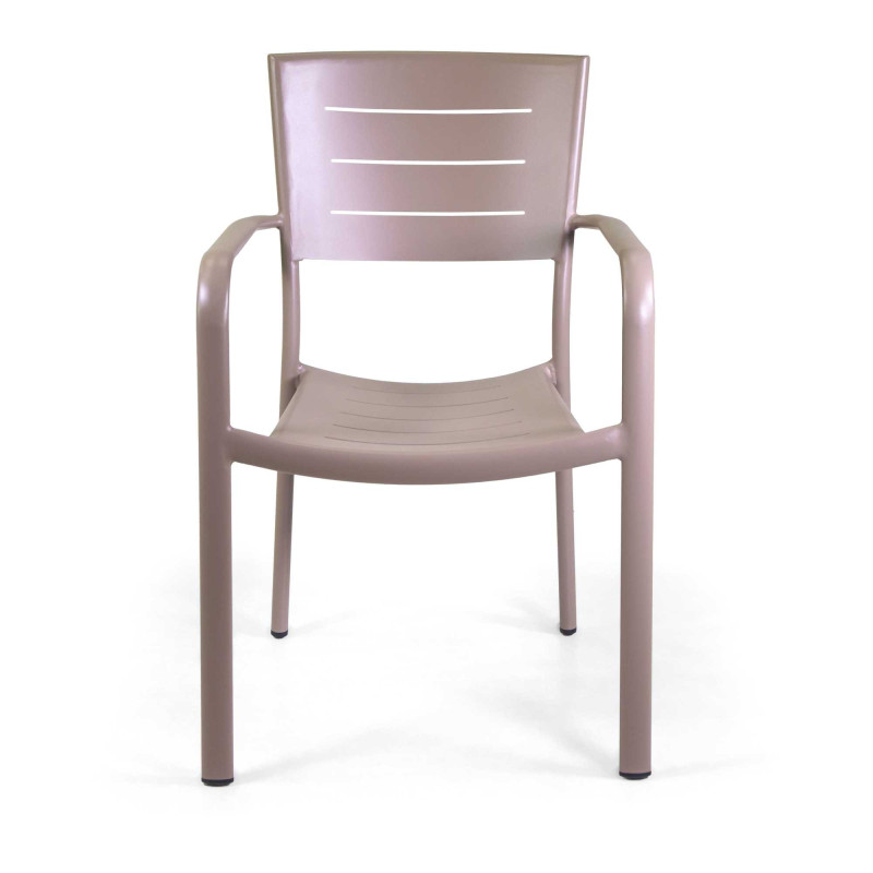 Poltrona alluminio Delta tortora 55,5x59,5xH44/63/85 cm moderna