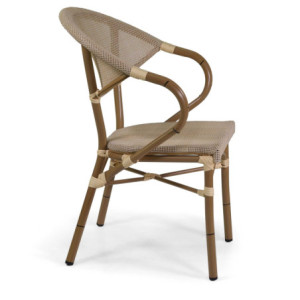 Zoom Poltrona francese alluminio textilene naturale cm 58x59h45/82