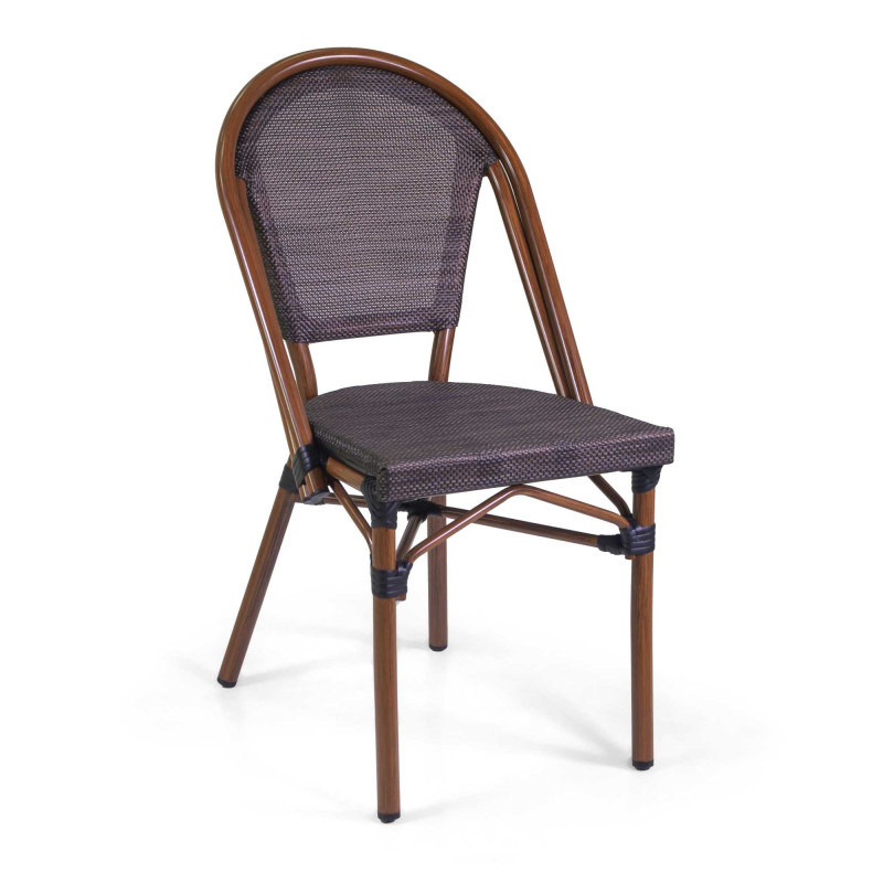 Sedia francese alluminio textilene noce 46x56x87 cm giardino