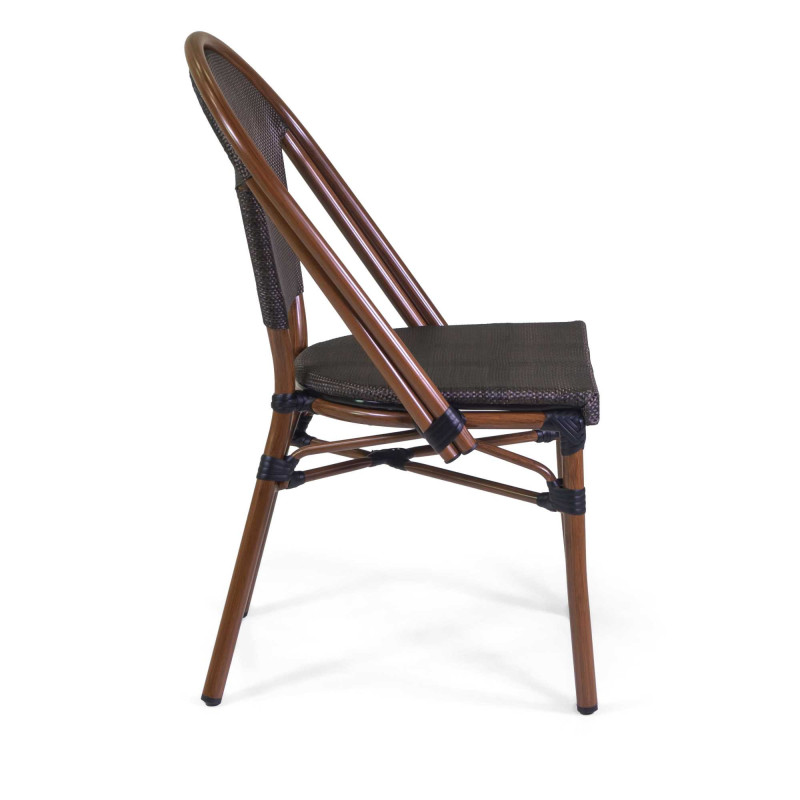 Sedia francese alluminio textilene noce 46x56x87 cm giardino