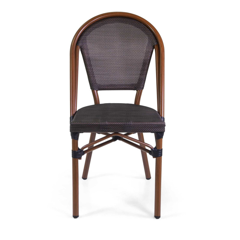 Sedia francese alluminio textilene noce 46x56x87 cm giardino