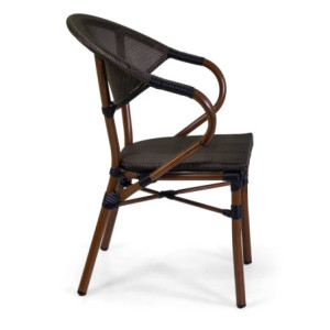 Zoom Poltrona francese alluminio textilene noce cm 58x59h45/82
