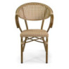 Poltrona francese alluminio polyrattan naturale 58x59xH45/82 cm