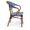 Poltrona francese alluminio polyrattan bianco blu 58x59xH45/82