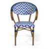 Poltrona francese alluminio polyrattan bianco blu 58x59xH45/82