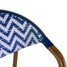 Poltrona francese alluminio polyrattan bianco blu 58x59xH45/82