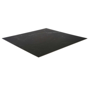 Top tavolo pietra sinterizzata nero quadro 70x70 cm resistente
