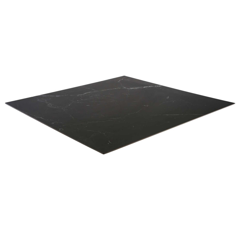 Top tavolo pietra sinterizzata nero quadro 70x70 cm resistente