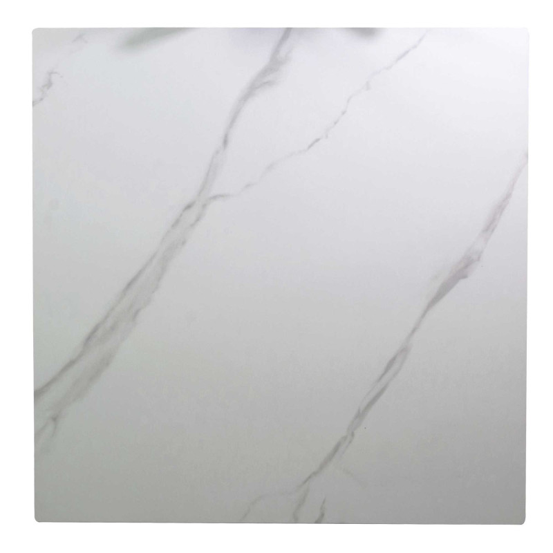 Top tavolo pietra sinterizzata bianco quadro 80x80x0,6 resistente