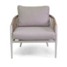 Salotto alluminio Anniston 3 posti bianco corda naturale elegante