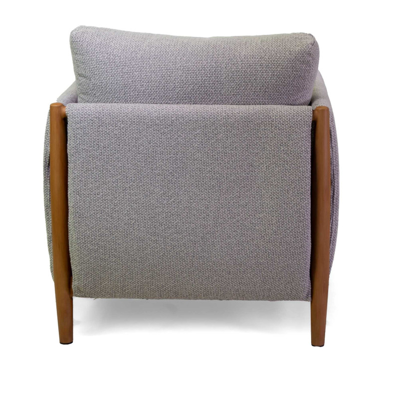 Salotto alluminio Colton effetto legno 3 posti cuscini beige
