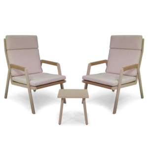 Salotto alluminio Benicia crema 3 pezzi elegante e resistente